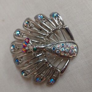 Peacock brooch beautiful colors